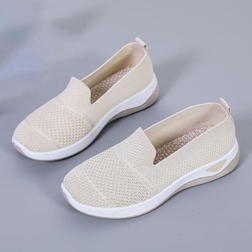 cfpqv Slip On Trainers Women's Orthopaedic Shoes Lightweight Mesh Sports Shoes Breathable Trainers Walking Shoes Gym Fitness Running Shoes Running Walking Road Running Shoes Bequme Slip-On Shoes Size — view 5