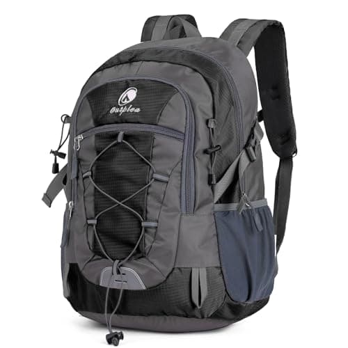 Outplea 25L Hiking Backpack for Men Women, Lightweight Outdoor Rucksack for Trekking Climbing Sports, Casual Daypack for Travel School Work, Black