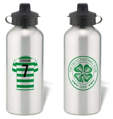 Personalised Celtic FC Aluminium Sports Water Bottle - Silver Bottle