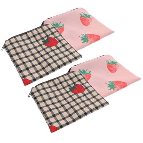 OKUMEYR 4pcs Sanitary Pad Storage Bags with Zipper, Polyester Feminine Hygiene Period Bags, Portable Decorative First Period Kit for School Or Travel