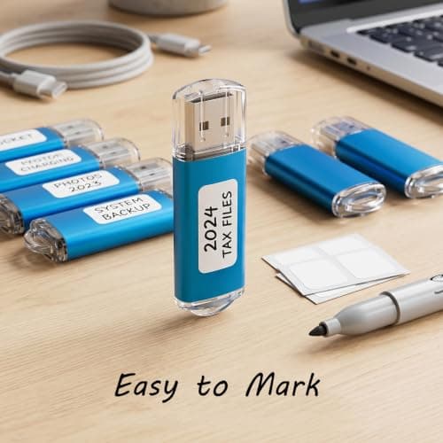 jiqichimao 5 Pack 8GB Blue Plastic USB Flash Drive, USB 2.0 usb drive — view 5