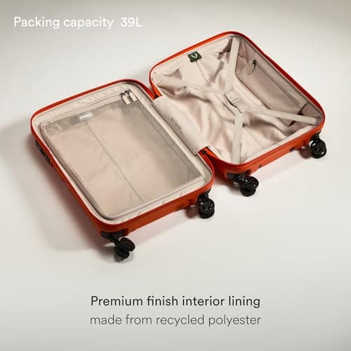 ANTLER - Single Stripe Hard Shell Cabin Suitcase, 55x40x20cm 39L, Lightweight, 4 Spinner Wheels - Adjustable Handle, Carry On Luggage Approved by easyjet, Ryanair & British Airways, TSA Lock - Ember — view 5