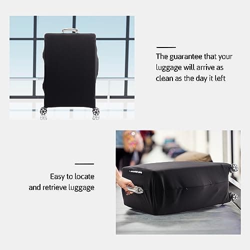 OrgaWise Elastic Travel Luggage Cover Suitcase Cover for 22-32 Inch Suitcase Protective Cover with zipper, with a Luggage tag, L(26-28 Inch) — view 4