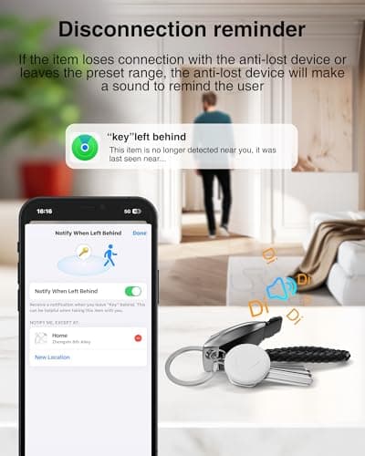 Smart Tracker Tag Item Finders - 2 Pack Smart Tag Bluetooth Key Finder Compatible with Apple Find My (IOS Only), Trackers Devices for Wallets, Bike,Suitcases, Luggages, Bags, Tracking Device, White — view 4