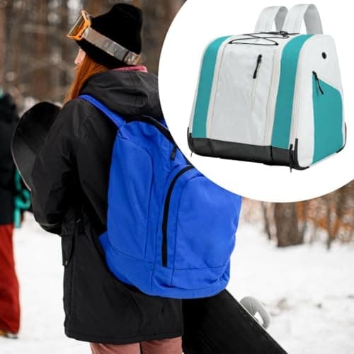 Ski Boot Bag, Sports Bag, Ski Boot Backpack, Equipment Bag, Snowboard Bag. Combines Large Capacity with Abrasion-resistant Base for Transport, White — view 6