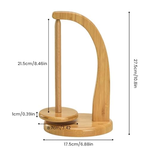 KULSUM Yarn Holder for Crochet Accessories - Wooden Yarn Spinner, Rotatable Magnetic Levitation Yarn Ball Storage, 2024 Wool Yarn Winder for Crocheting and Knitting Accessories Gifts (Log Color) — view 2