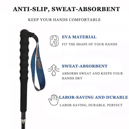 OKHEALING Ultralight Trekking Poles, Foldable, Set of 2, Ultralight Carbon Fiber, Trail Poles with Moisture Wicking Handle, with Storage Bag (120cm) — view 2