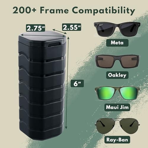 ClaspVital Tactical Hard Shell Sunglasses Case​, Military-Grade Crushproof & Water-Resistant Protective Case for Outdoor/Travel - Fits Ray-Ban, Oakley, Maui Jim & 200+ Premium Sunglasses, Black, Large — view 5