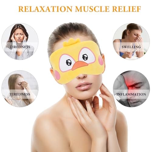 COMPUKAS Portable Sleep Mask and Comfortable to Wear Design with Lightweight Cloth Material Featuring Creative Yellow Cartoon Pattern for Eye for Travel and Home Sleeping — view 3