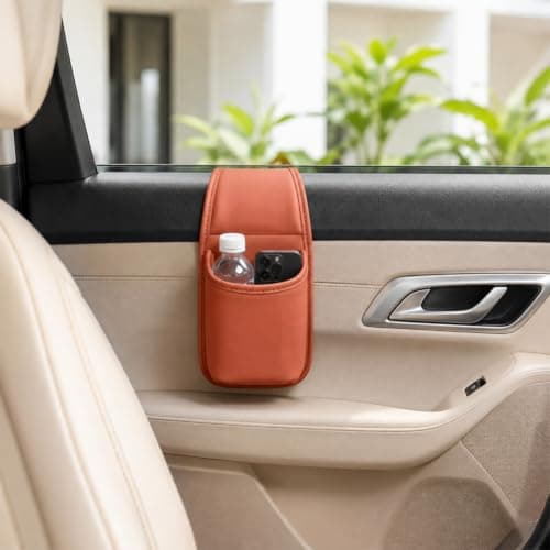 Multi-Pocket Car Door Organizer Leather Side Pocket Storage Bag Cup Holder — view 5