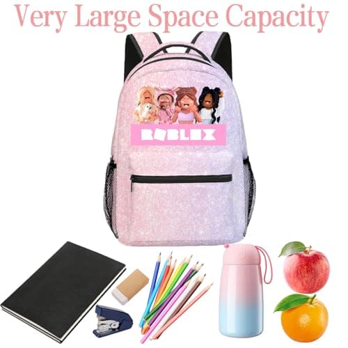 Elie&Eason Roblx Backpack, Roblx Rucksack,Large capacity pink cartoon bag — view 6