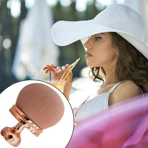 HAPPOW Extra Large Tanning Brush - Streak-Free Oval Kabuki Makeup Applicator for Self Tanner, Sunscreen & Body Bronzer, Extra Soft Face Body Brush (Rose Gold) — view 6