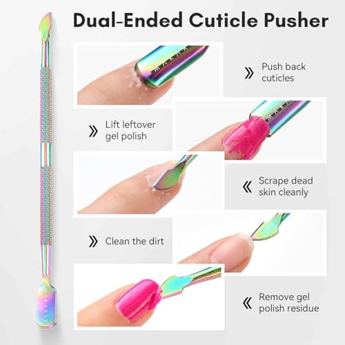 Makartt 2-in-1 Cuticle Remover & Pusher Set Silver 7mm Blade Stainless — view 5