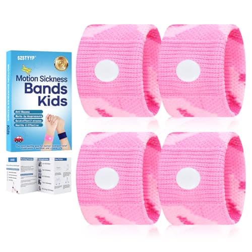 SZSTYYP Motion Sickness Bands for Kids Cruise Travel Essentials Anti-Nausea Acupressure Wristband for Morning Car Sea Sickness Wristbands for Kids (2 Pairs Purple)……