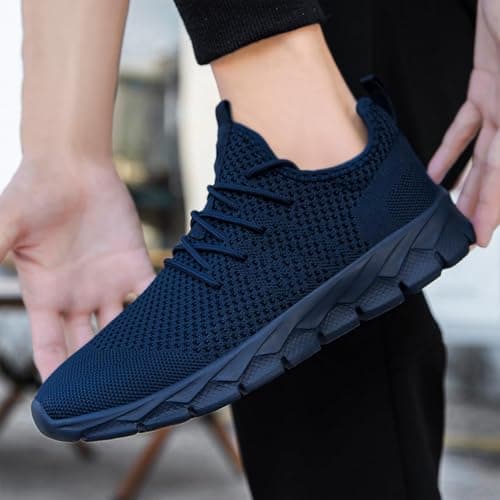 Oltyutc Mens Trainers Running Gym Sneakers Walking Shoes Dark Blue 10 UK — view 3