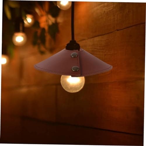 MAGICLULU Portable Brown Pu Lampshade for Outdoor Travel and Camping, Wear-Resistant Small Hanging Lamp Shade Comfortable Grip, Suitable for Indoor and Outdoor Use — view 2