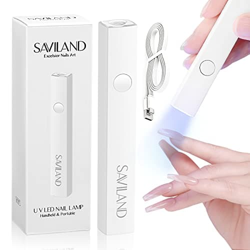 SAVILAND Handheld UV Nail Lamp, 10s Fast Curing Portable for Home or Travel