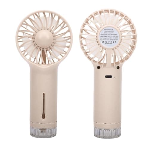 Cryfokt Handheld USB Rechargeable Fan Portable Small Cooling Misting Fan for Outdoor Travel 600mAh Battery (Cream White) — view 5