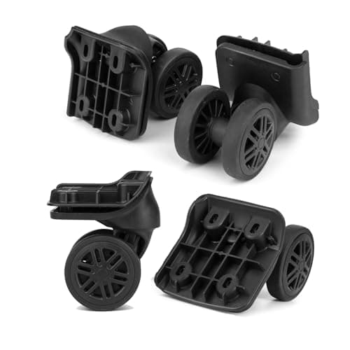 Volein 2 Pairs Suitcase Wheels Replacement Luggage Wheels for Repairing Damaged Suitcase Compartment Wheels with 4 Screw Holes(V044-B, 2 Pairs)