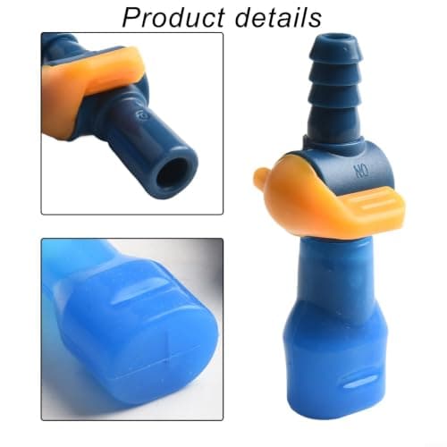 Hydration Pack Bite Valve Replacement with Shut Off Switch - Silicone Tube Nozzle for Water Reservoir Backpack Outdoor Hiking(A Straight) — view 3
