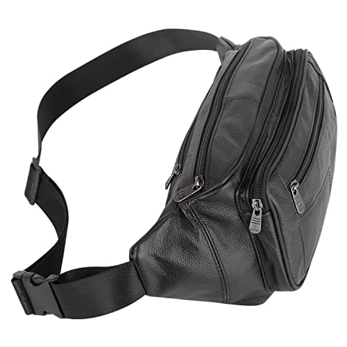ZZNICK Genuine Leather Fanny Pack/Waist Bag/Organizer with Adjustable Belt, Multiple Pockets for Men and Women — view 5