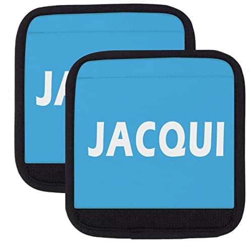 Luggage Handle Wrap/Cover for Suitcase/bags Grip/Case Identifier perfect for travel Neoprene Wrap printed with name Luggage Tag (Aqua, Twin Pack) — view 3