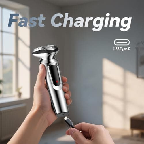 Electric Razor for Men, Upgraded Electric Shavers for Men, USB-C Rechargeable, Wet & Dry Shaver with Pop-up Trimmer and Travel Case — view 6