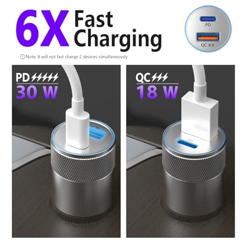 Car Charger Fast Charge 2Pack All Metal Dual Port Cigarette Lighter Charger — view 2