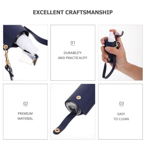 HYTROVE Empty Travel Spray Bottle 60ml Navy Pet with Pu Case, Portable Lotion Bottle for Bag or Pouch, Easy to Store and Use for Female Friends — view 3