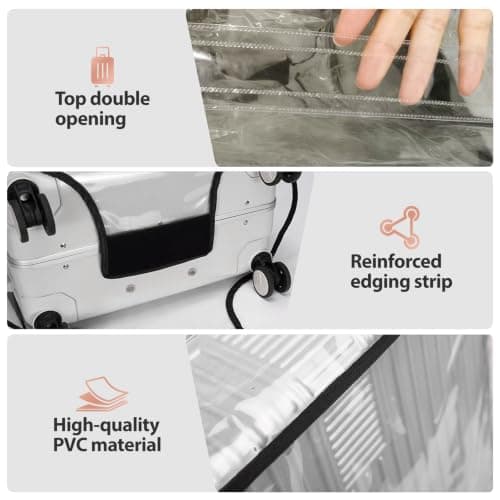 IONEKIUK 28in Clear PVC Suitcase Cover, Waterproof Large Suitcase Cover — view 3
