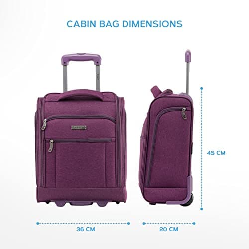 Flight Knight 45x36x20cm easyJet Underseat Carry On Non Priority Approved Hand Luggage Case - 2 Wheels - Ultra Lightweight Durable Soft Case Textile Cabin Suitcase — view 2