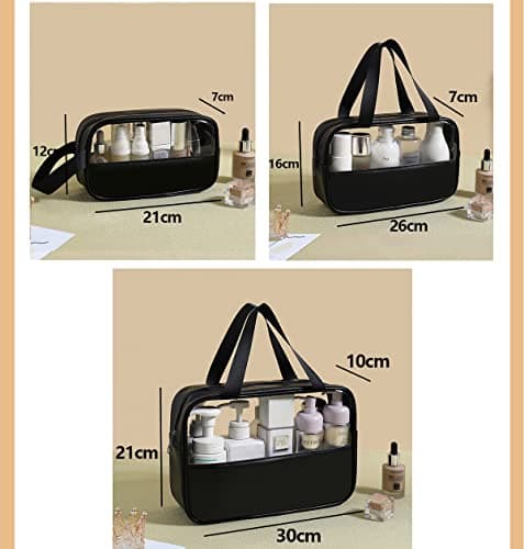 Mikytoper Clear Toiletry Bag 3 pcs, Waterproof Wash Bags Set in PVC — view 2