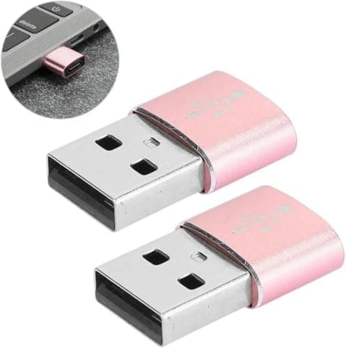 USB C to USB Adaptor, Type C Adapter, Type C Female to USB Male Converter with 5Gbps Data Transfer & Fast Charging, Compatible with All Devices with Laptop, PC, Power Bank (Rose gold) — view 2