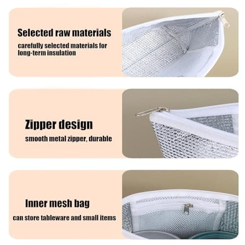 Hiemible Cooler Bags Insulated for Travel | Travel Cooler Bag - Portable Cold Proof Tote Reusable for Grocery Shopping Work Picnic Camping Outdoor — view 6