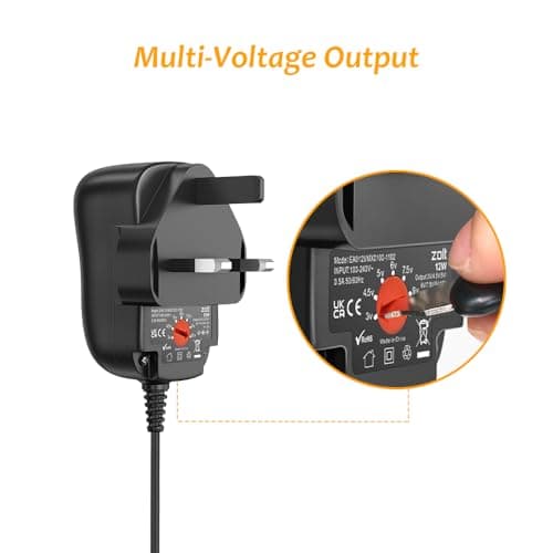 Zolt 12W Universal Power Adapter 3V 4.5V 5V 6V 7.5V 9V 12V with 8 Tips — view 3