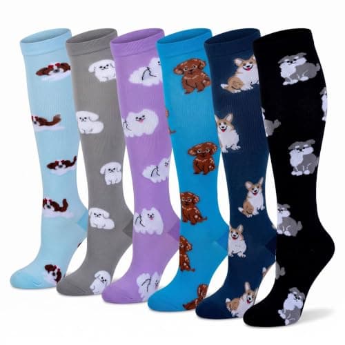 LEOSTEP Compression Socks 6 Pairs for Women Men, 20-30mmHg Support