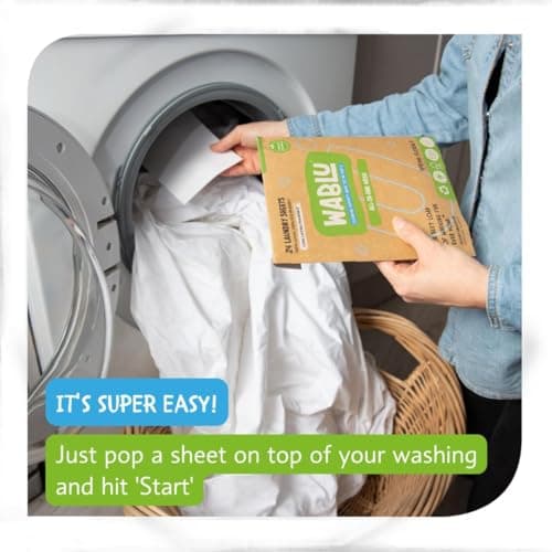 WABLU Spring Florals Laundry Detergent Sheets with natural enzymes (BIO) | Biodegradable All-in-one Washing Sheets | For all washing types | 24 Washes (or 48 small loads) — view 4
