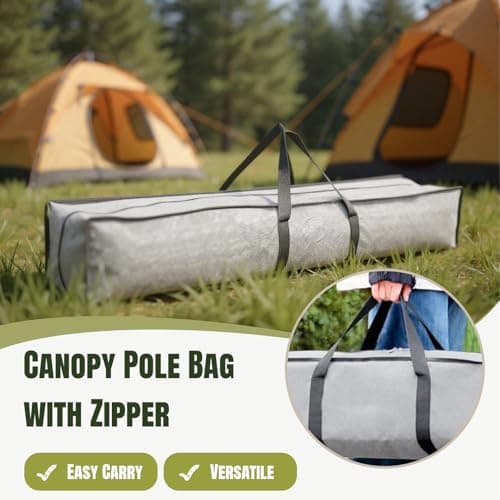 F Fityle Canopy Pole Bag Tripod Carrier Portable Heavy Duty Duffle Bag Tent Storage Pouch Waterproof Tent Pole Bags Replacement Rod Bags for Camping Travel Home Outdoor Activities,120 * 15cm — view 2