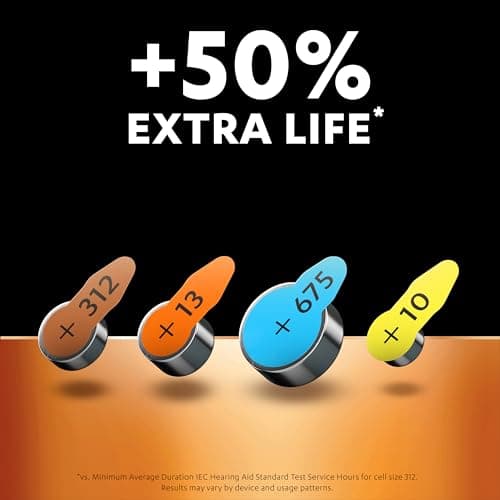 DURACELL Hearing Aids Batteries Size 312 (6 Pack) 1.45V, PR41 — view 2