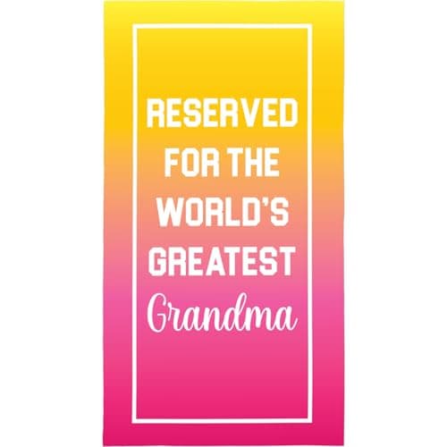 Ethisa Grandma Beach Towel - Best Grandma Ever Summer Gift for New Grandmothers - Travel Friendly Grandma Birthday Gift from Granddaughter or Grandson - Mother's Day Pool Gift - 60"x30"