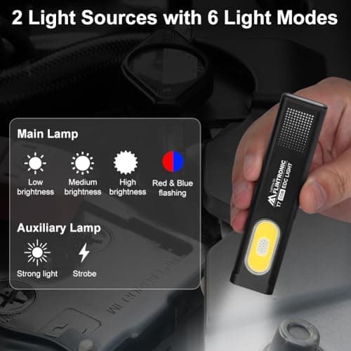 flintronic Mini Torch, USB C Rechargeable Small Torch, Black — view 2