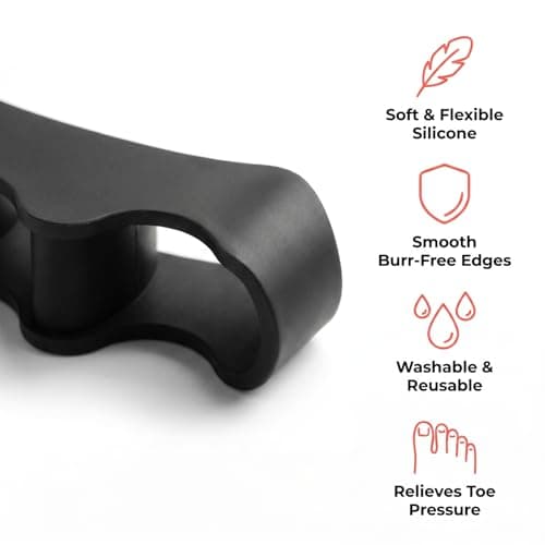 2 Pairs/4 Pcs Toe Separators for Overlapping Toes (Black) — view 3
