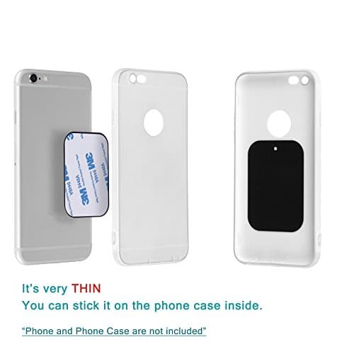 YIANERM 3M Adhesive 4 Packs Thin Metal Plate For Magnetic Car Phone Holder (2 Round and 2 Rectangle) — view 3