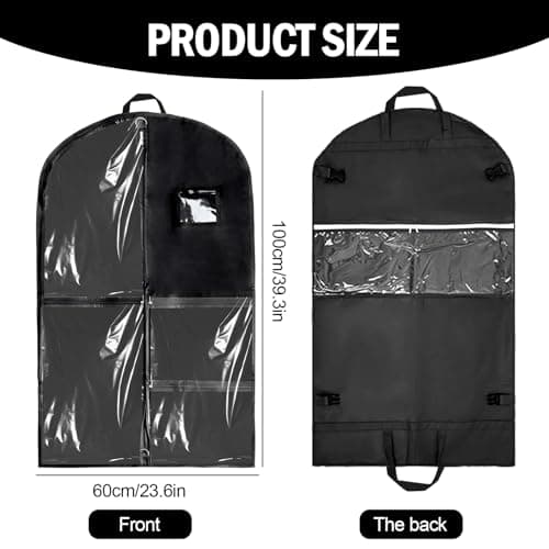 Garment Bag with 5 Compartments, Foldable Suit Protective Cover, Garment Bags with Zip, Waterproof Suit Bag, 100 x 60 cm, Dustproof Garment Cover, for Suit, Dress, Jackets, Shoes, Travel, Storage — view 2