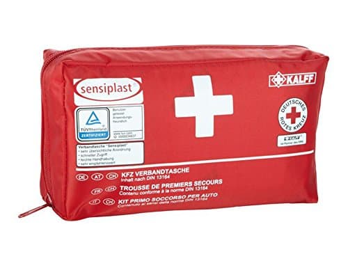 44-Piece Car First Aid Kit Red with First Aid Guide
