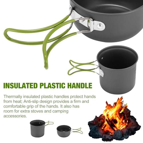 Camping Cookware Set with Camping Pots Pans and Bowls Set for 1-2 People — view 4