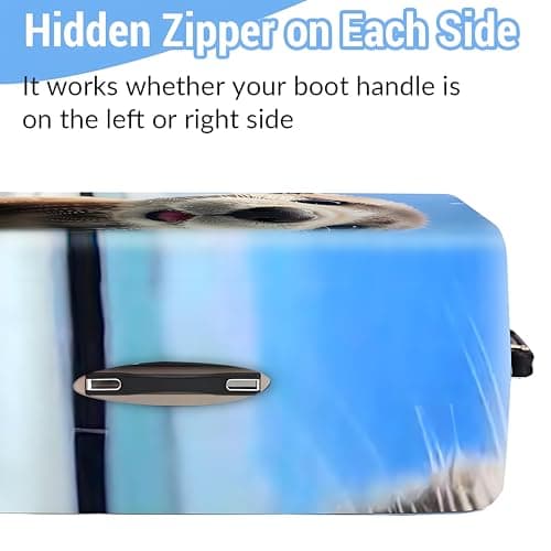 FANSU Luggage Covers for Suitcases Trolley Case Cover for Luggage, Animal Print Elastic Anti-Scratch - Travel Suitcase Cover Protector, 18-32in Small Medium Large Luggage (Otter,M(22-25in)) — view 3