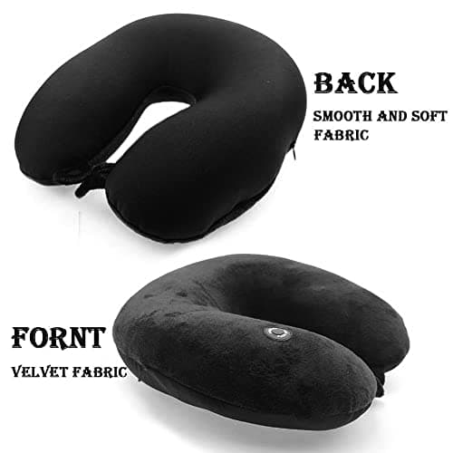 Hooshing Vibrating Neck Pillow Portable Travel Neck Pillow Massage, Black — view 3