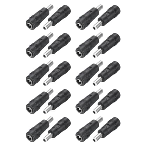 sourcing map DC Power Connector Adapter, 5 Pack 5.5x2.1mm Female Jack to 5.5x2.5mm Male Plug Universal Barrel Connector for Laptop Router