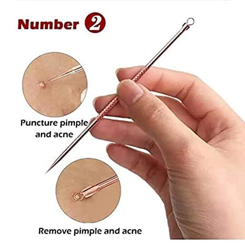 4pcs Blackhead Removal Tool Kit Clip Blemish Squeeze Pimple Extractor Pore Cleaner Cleansing for Skin Care Stainless Steel Head Portable Storage Box Travel Use — view 6